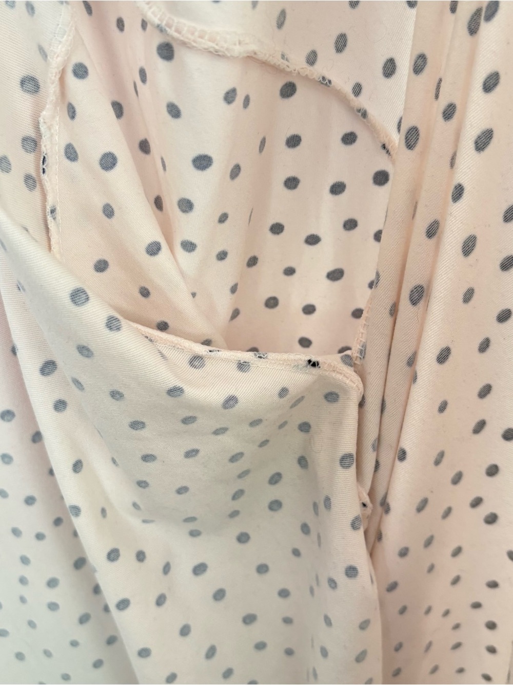 Catherine Malandrino Cream Polka Dot Wrap Robe with Black Dots - Picture 13 of 13